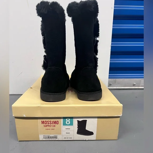 Mossimo Supply Co Black Cozy Winter Boots - Picture 6 of 6